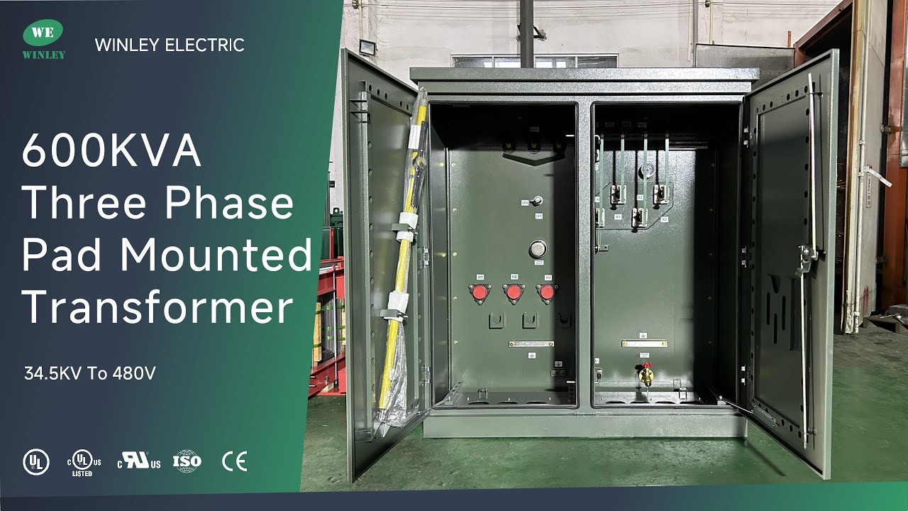 UL Listed 600Kva 3 Phase Pad Mounted Transformer Oil-Immersed 34.5KV To 480V Efficient Power Distrib