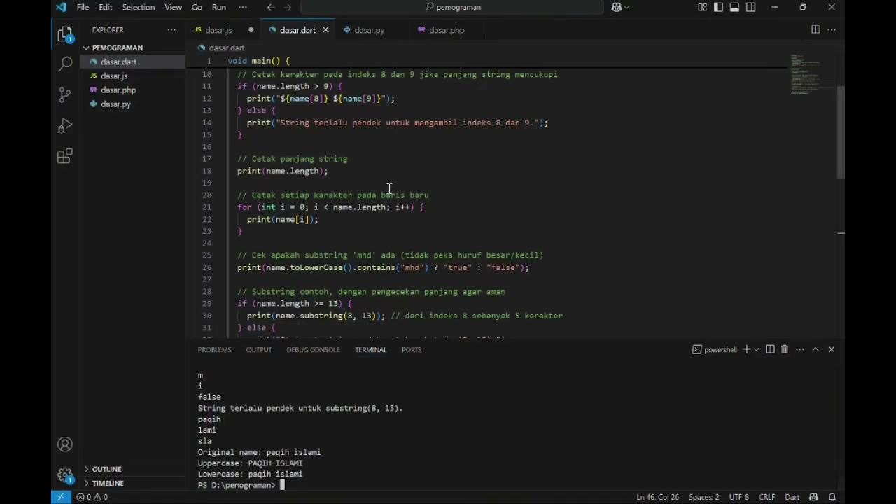 Teknik Dasar Pemograman codingan melalui Aplikasi Php,Dart,JavaScript ...