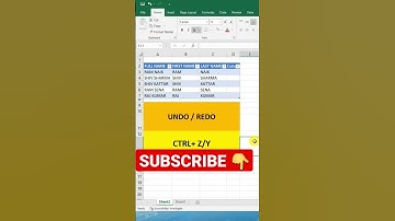 excel short cut keys| undo redo | CTRL + Y/Z