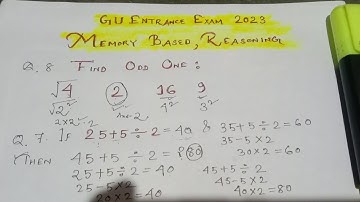 GU Bed Entrance Exam 2023 Memory Based and Reasoning Answer Key