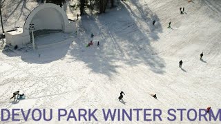 Devou Park fun in Winter Storm 2019 | Snow Sliding | Snow Tubing| Covington KY