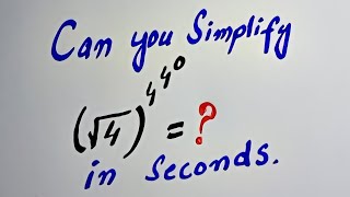 √4^(4⁰) =  The Simplification Trick Most People Miss! #simplification #iq #maths #tricks 