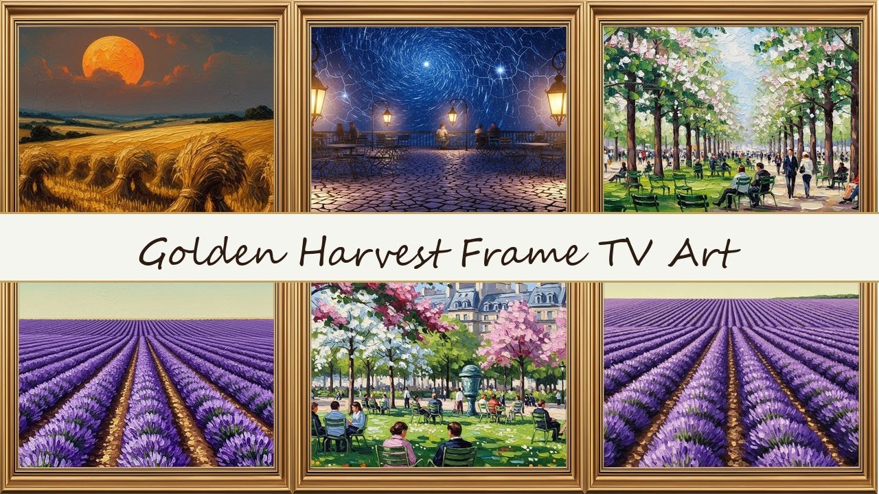 Frame TV Art: Harvest Moon in a Golden Field