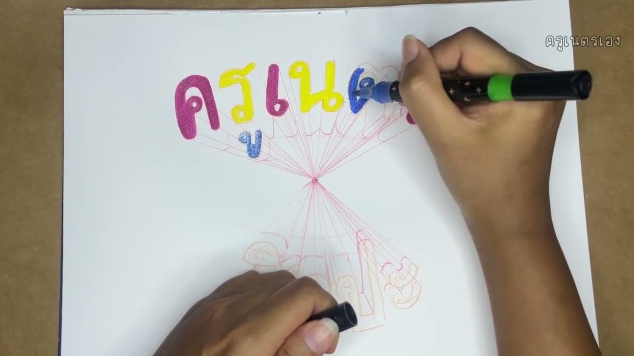 ￼การออกแบบตัวอักษรโดยใช้หลักทัศนียภาพ 1 จุด