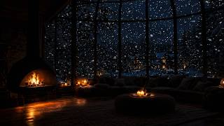 Cozy Winter Ambience for Reading with a Fireplace, Snowfall and Blizzard Sounds screenshot 3