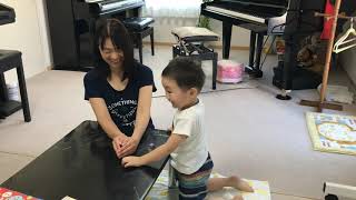 ピアノdeクボタメソッド3歳Sくん 秋田県にかほ市よこやま音楽教室