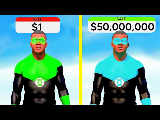 $1 GREEN LANTERN Vs $1,000,000 Team 4 LANTERN In GTA 5 (GTA 5 MODS) class=