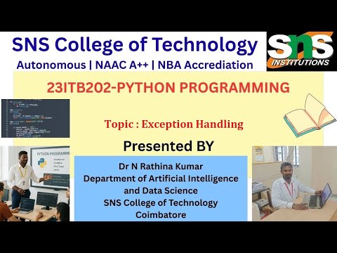 Exception Handling | PYTHON PROGRAMMING | SNS Institutions