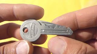 GEARBEST - 2pcs 420 Stainless Steel Key-shaped Folding Mini Pocket Knife with No Lock - Silver