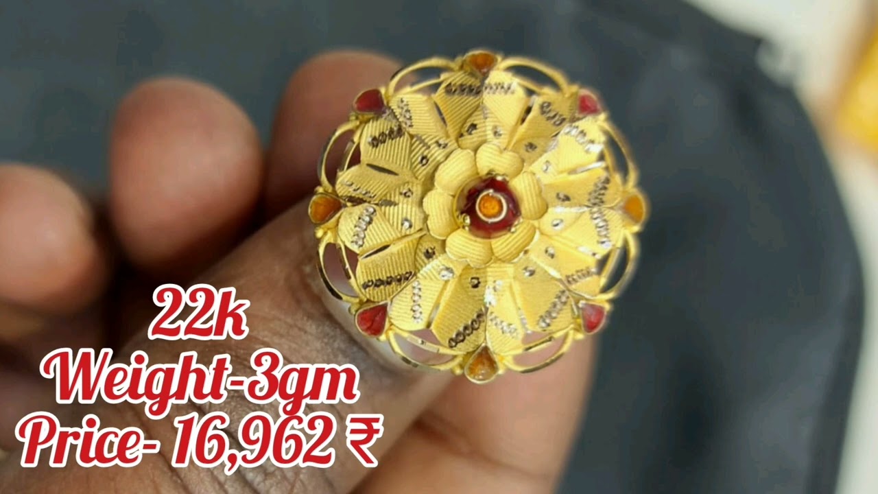 3.5gram Under Gold Jodha Ring Design With Price 2022 - YouTube