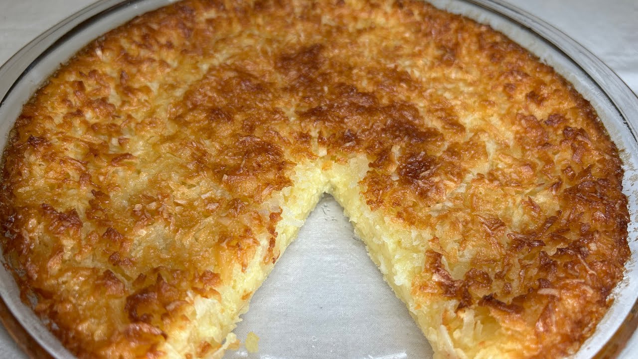 Impossible Coconut Pie.. (1/3 less Sugar and Gluten Free)