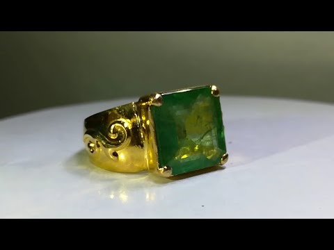 Buy 8 Ratti Panna Stone Ring In Gold Original Certified Emerald Stone Gold  Ring Sone Ring Gold Ring With Emerald Gemstone Gold Ring 24k With Panna  Stone Natural एमराल्ड रिंग पन्ना रत्न