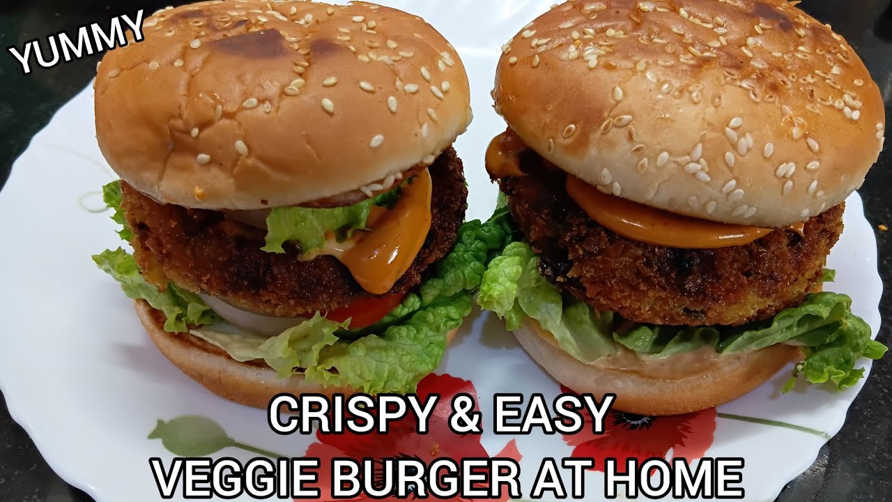 How to make Burger at home🍔👌🏻😍Crispy & Easy Veggie Burger🍔Recipes By Mohsin #trending #food #cooking