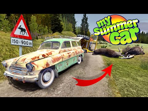 видео: ПОХИЩЕНИЕ ТАЧКИ, АВАРИИ И СБИТЫЕ ЛОСИ! [My Summer Car]