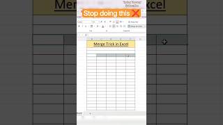 🎯 MS Excel Merge Across Tricks | Quick Hack for Perfect Tables | #computer #excel #shorts #aspirants