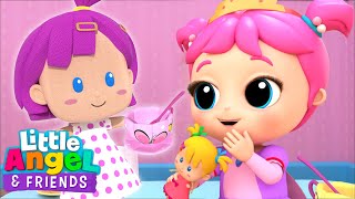 Princess Jill's Tea Party with Dolls! | Little Angel And Friends Kid Songs