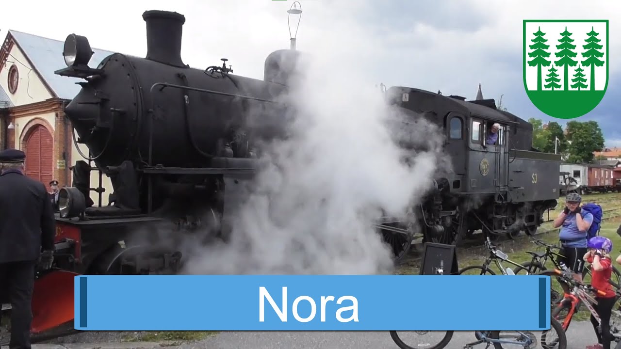 Åker ånglok till SVERIGES ÄLDSTA järnvägsstation i Nora!