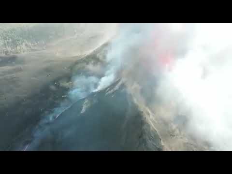 Las nuevas bocas del volcán de La Palma, a vista de dron