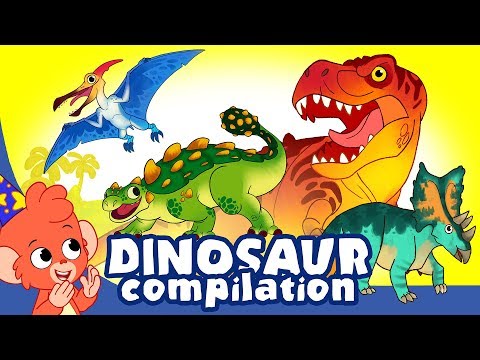 learn-dinosaurs-for-kids-|-cute-and-scary-dinosaur-cartoons-|-t-rex-triceratops-|-club-baboo