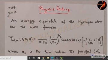 TIFR:2013:Quantum Mechanics(Hydrogen Atom):Problem with Solution:PHYSICS GALAXY
