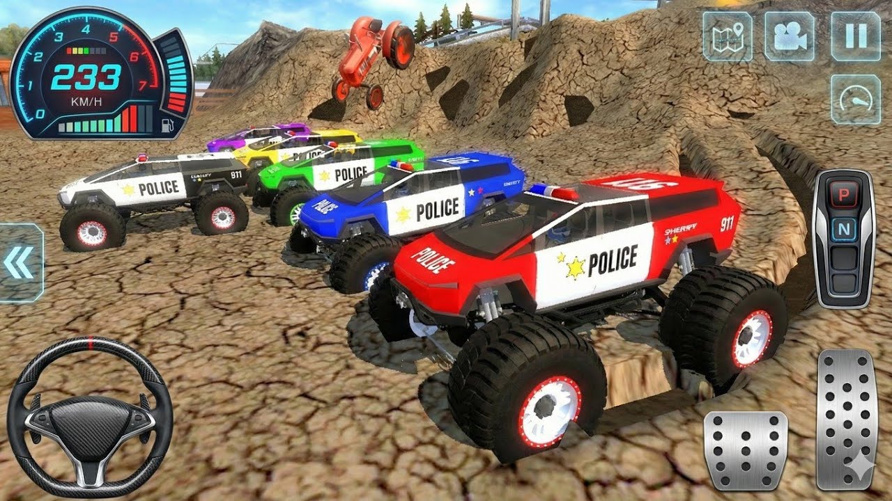 Juegos De Carros - Police Monster Truck Impossible Driver #1 - US Car Stunts Racing Android Gameplay