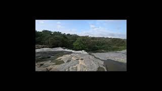 Top View Of Gidagi Waterfalls, One Can See Water Drops Aggressively And Bounced Off The Rocks