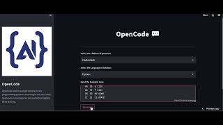 OpenCode - To Generate any Code | Streamlit App | OpenAI