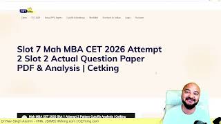 Mah MBA CET 2026 Slot 2 Attempt 2 Pattern Cutoffs Analysis | Cetking