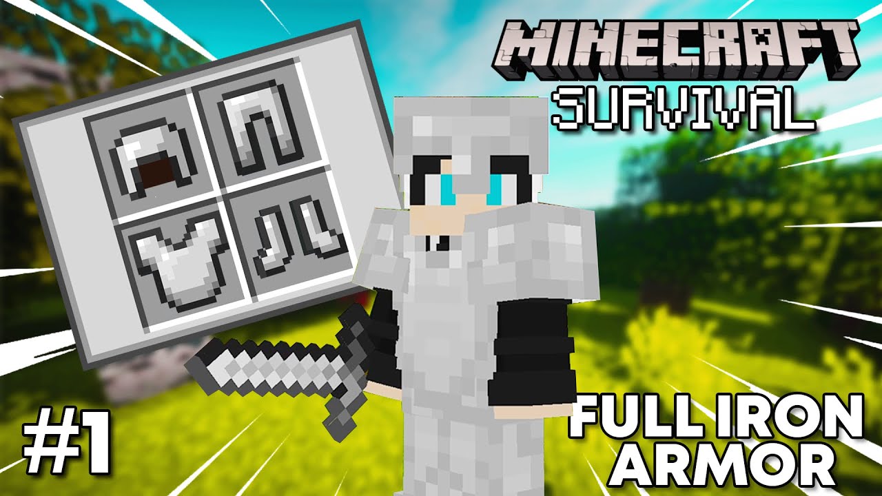 Crafting Full IRON ARMOR in Minecraft Survival (#1) - YouTube