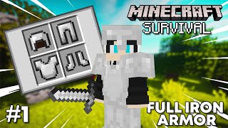 Crafting Full IRON ARMOR in Minecraft Survival (#1) screenshot 5