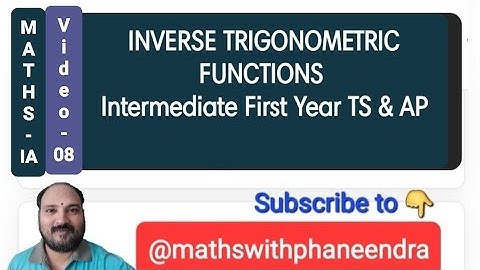 Inverse Trigonometric Functions SAQ  AP TS BIE