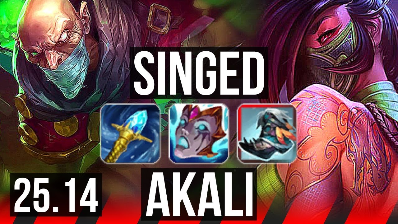 SINGED vs AKALI (TOP) | EUW Grandmaster | 25.14