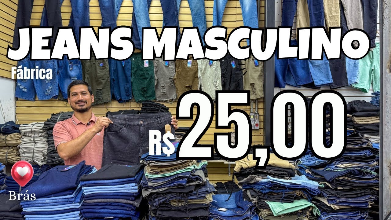 BRÁS - JEANS MASCULINO com Preço de Fábrica do P ao PLUS SIZE | BERMUDAS - CALÇAS #brás #jeans 