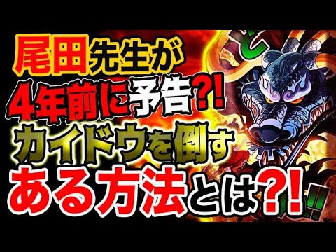 【ワンピース 予想考察】尾田先生が4年前に予告したカイドウを倒すある方法とは？！