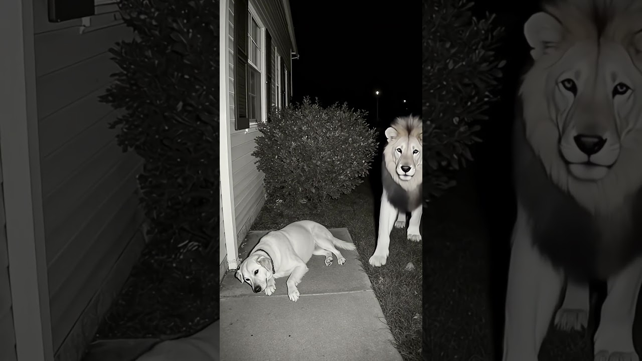 Camera captures mysterious lion and dog behavior 