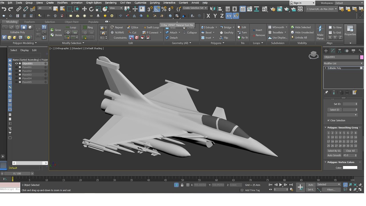3D Modeling Dassault Rafale Fighter Jet In 3D Max And Prepare The Model to Pepakura Part1