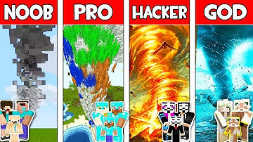 Minecraft NOOB vs PRO vs HACKER vs GOD: FAMILY TORNADO APOCALYPSE in Minecraft Animation