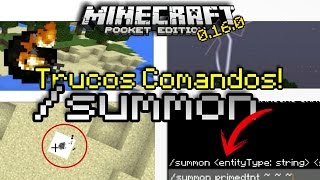 MINECRAFT PE 0.16.0 TRUCOS CON COMANDOS  (/summon) | BOLAS DE FUEGO CONGELADAS Y MAS!!