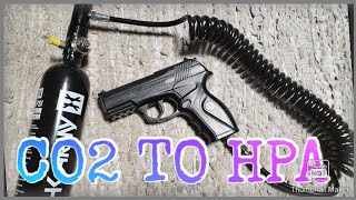Crossman bb pistol c02 to HPA conversion