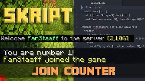 How To Make A Join Counter - Minecraft Skript Tutorial