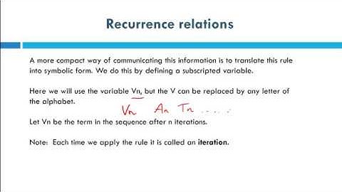 Recurrence Relations