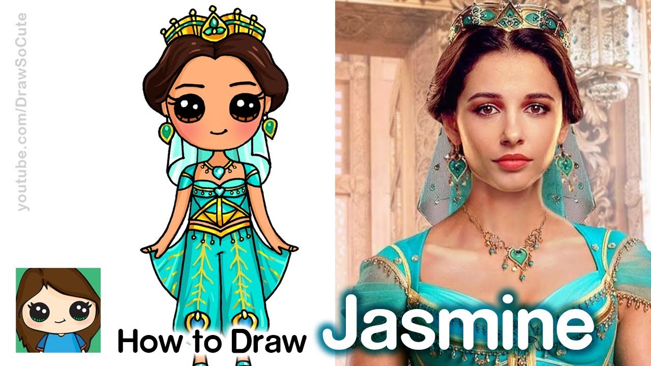 How to Draw Princess Jasmine | Disney Aladdin New - YouTube