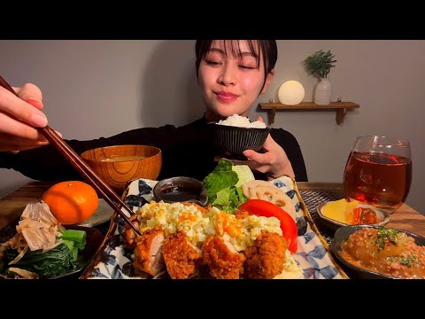 【ASMR】チキン南蛮定食[EatingSounds モッパン 咀嚼音 먹방]