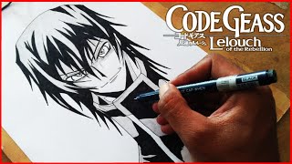 How To Draw Lelouch Lamperouge From Code Ge - Cara Menggambar Anime