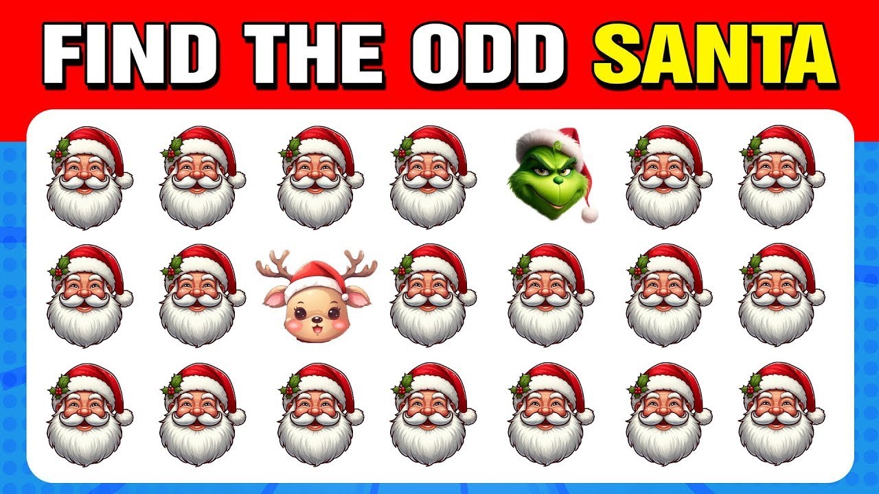 50 puzzles for GENIUS | Find the ODD One Out Christmas Edition 🎅 ️ ...