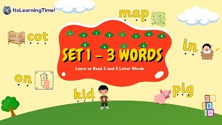 Reading Set 1 -3 Words | VC, CV and CVC Words with s, a, t, p, i, n, m, d, g, o, c, k sounds
