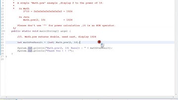 JAVA MATH POW EXAMPLE  DEMO