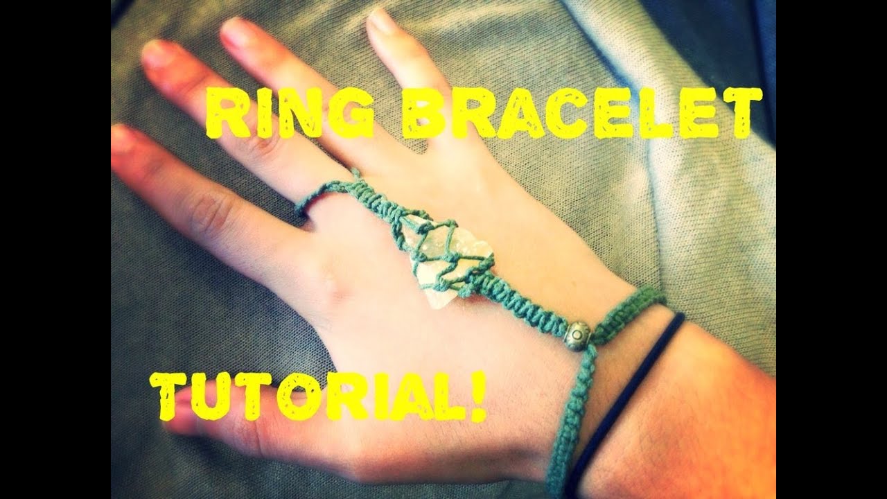 how to, Macrame tutorial Stone/ Crystal Ring Bracelet - YouTube