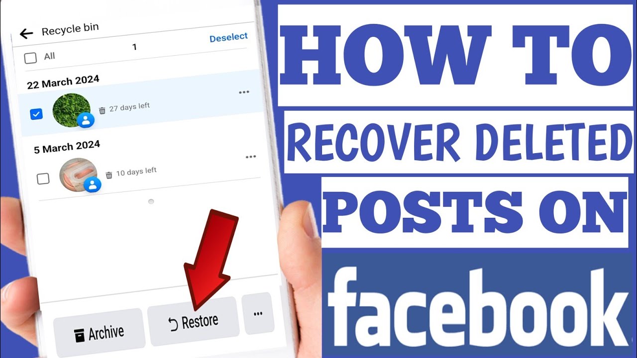 how to restore deleted posts on facebook - YouTube