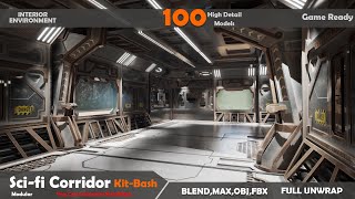 Scifi Interior Kitbash #kitbash #blender #environment #scifi #tutorial #games